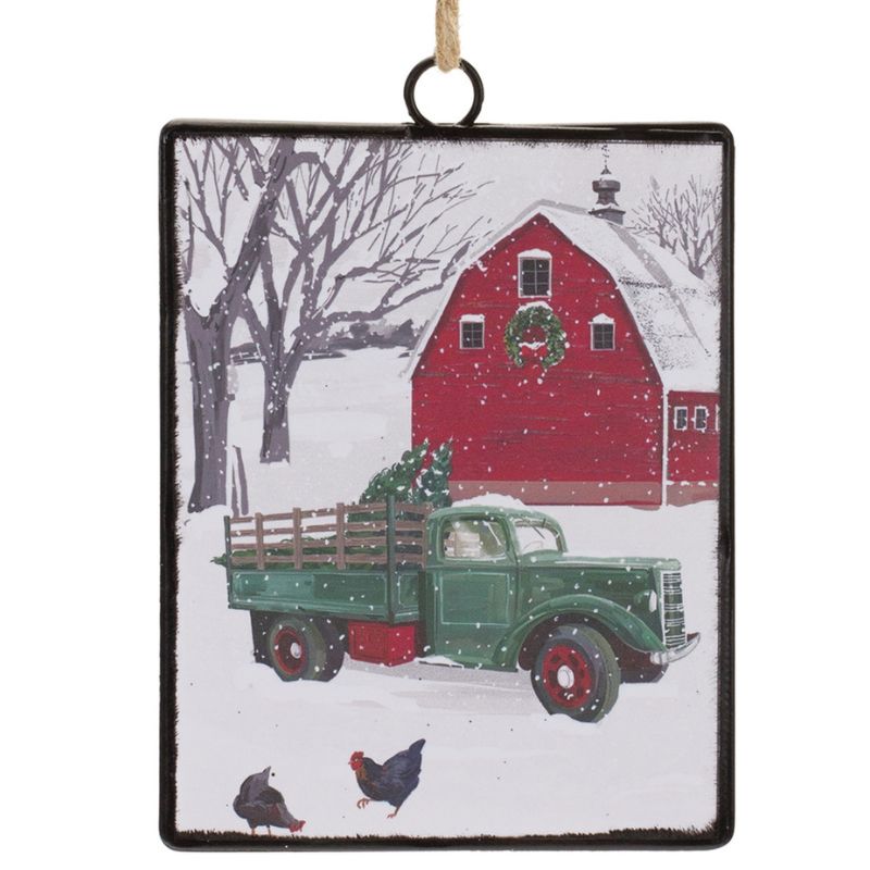 Truck & Barn Tag Ornament